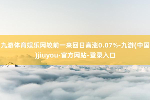 九游體育娛樂網較前一來回日高漲0.07%-九游(中國)jiuyou·官方網站-登錄入口